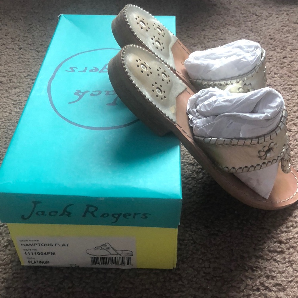 Jack Rogers Hampton Flat Platinum